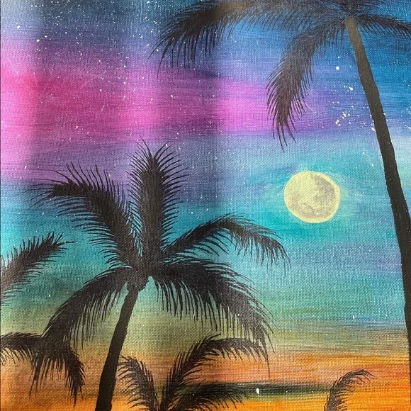 Moonlight - Original Acrylic Painting On Canvas with Original Signature